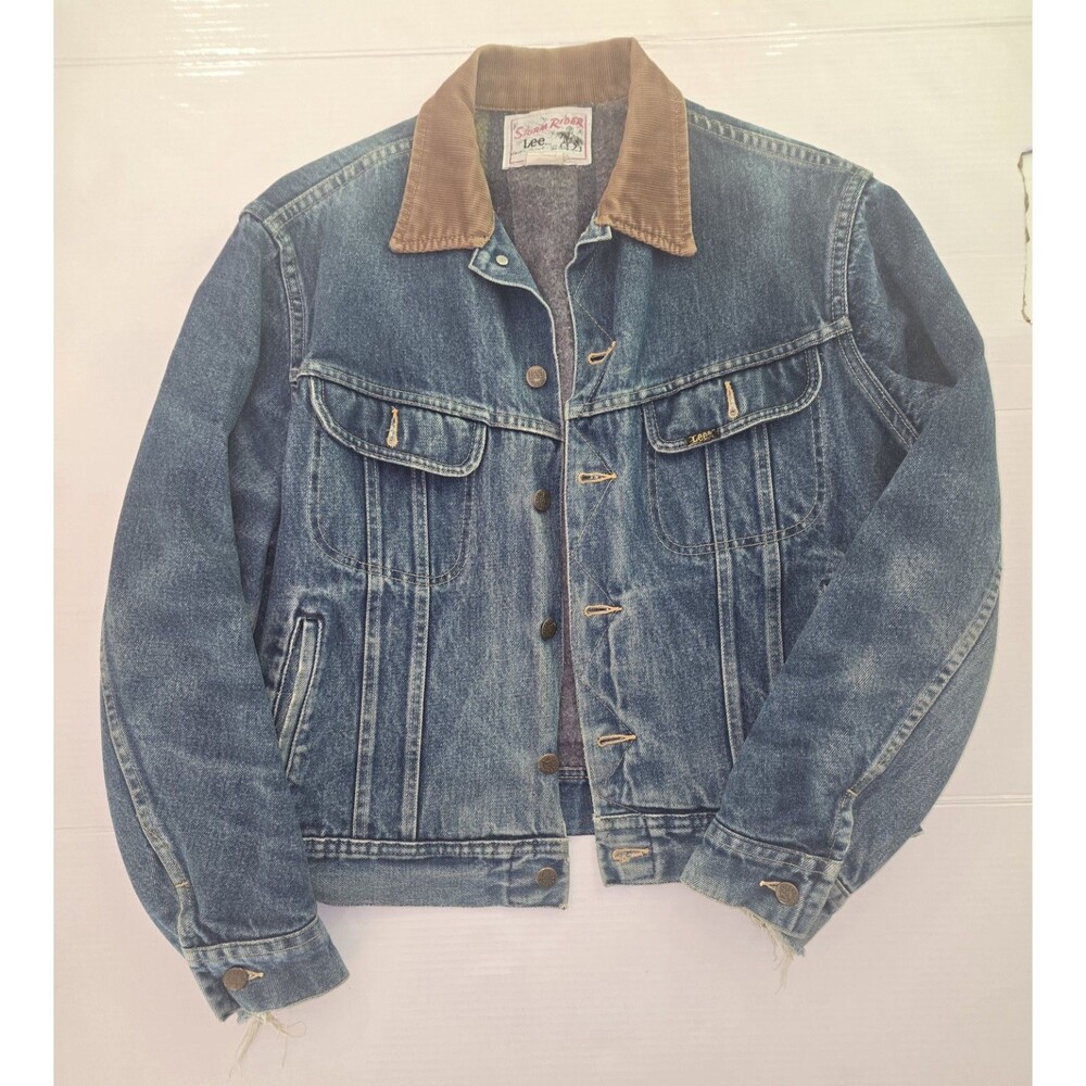 Vintage Lee Storm Rider Denim Jacket 42R Made USA Blanket Lined Cowboy